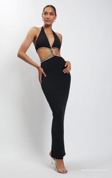 Nicha Diamanté Cut out Midi